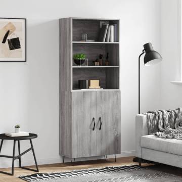 Highboard Grey Sonoma - Stylish Storage Solution | HipoMarket