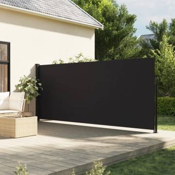 Retractable Side Awning Black 160x500 cm - Privacy Screen