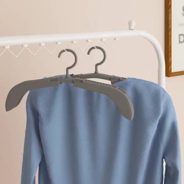 Extendable Clothes Hangers - 10 pcs Grey | Hipomarket UK