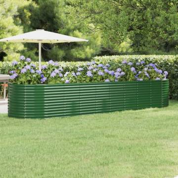 Garden Raised Bed Powder-coated Steel 396x100x68 cm - Green