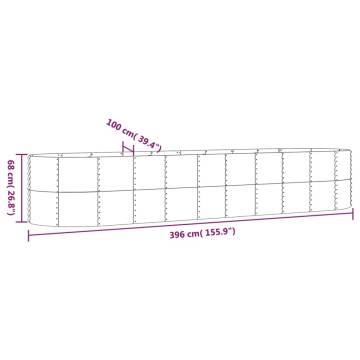 Garden Raised Bed Powder-coated Steel 396x100x68 cm - Green