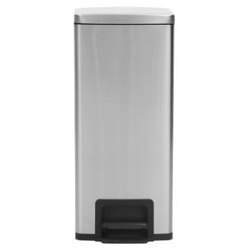 30L Silver Stainless Steel Pedal Dustbin - Anti-fingerprint | HipoMark