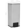 30L Silver Stainless Steel Pedal Dustbin - Anti-fingerprint | HipoMark