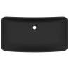 Luxury Matt Black Rectangular Basin - 71x38 cm Ceramic