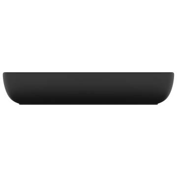 Luxury Matt Black Rectangular Basin - 71x38 cm Ceramic