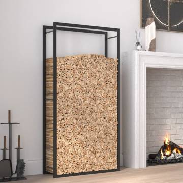 Firewood Rack Matt Black 80x28x154 cm Steel - Durable & Stylish