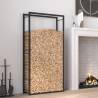 Firewood Rack Matt Black 80x28x154 cm Steel Colour black Size 80 x 28 x 154 cm 