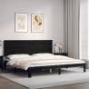 Bed Frame with Headboard Black 200x200 cm Solid Wood Colour black Size 200 x 200 cm 