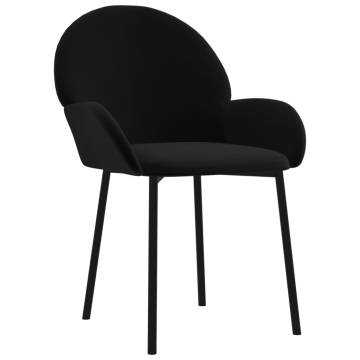 Elegant Black Velvet Dining Chairs - 2 pcs | HipoMarket UK