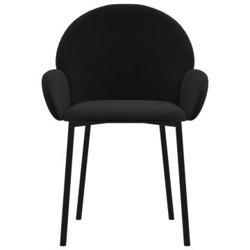 Elegant Black Velvet Dining Chairs - 2 pcs | HipoMarket UK