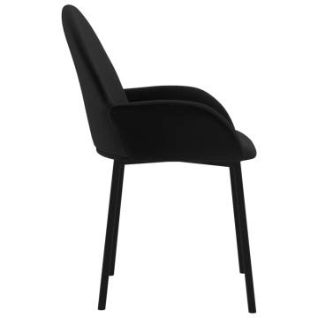 Elegant Black Velvet Dining Chairs - 2 pcs | HipoMarket UK