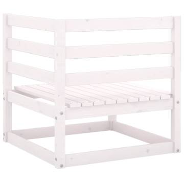 Garden Corner Sofa - White Solid Pinewood | HipoMarket UK