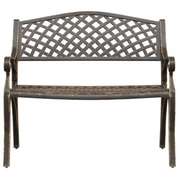 Garden Bench 102 cm Cast Aluminium Bronze - Elegant Outdoor Seating