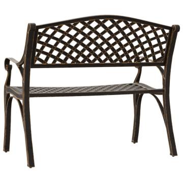 Garden Bench 102 cm Cast Aluminium Bronze - Elegant Outdoor Seating