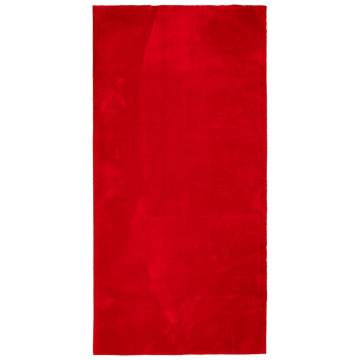 HUARTE Red Soft & Washable Rug 100x200 cm - Cozy Indoor Decor