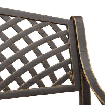 Garden Bench 102 cm Cast Aluminium Bronze - Elegant Outdoor Seating