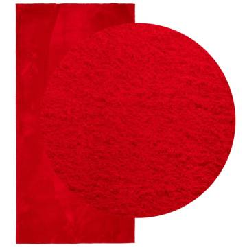 HUARTE Red Soft & Washable Rug 100x200 cm - Cozy Indoor Decor