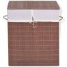 Bamboo Laundry Bin Rectangular Brown Colour brown Size 52 x 32 x 60 cm Quantity in Package 1 