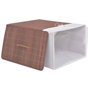 Bamboo Laundry Bin - Rectangular Brown | Hipomarket UK