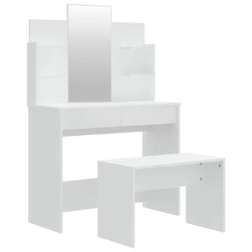 Stylish White Dressing Table Set - 96x40x142 cm | HipoMarket