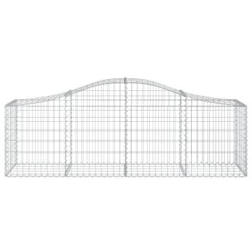 Arched Gabion Baskets - 12 pcs Galvanised Iron Garden Barriers