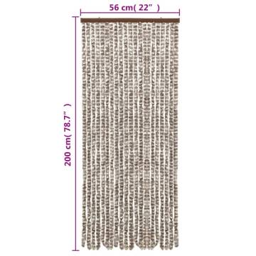 Fly Curtain Taupe & White 56x200 cm - Insect Protection