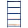 5-Layer Storage Shelves - Blue Steel & Engineered Wood (4 pcs)