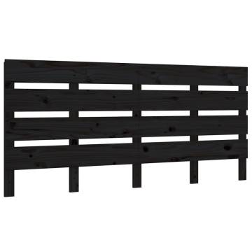 Stylish Black Solid Pine Headboard 180x3x80 cm | Hipo Market