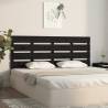 Stylish Black Solid Pine Headboard 180x3x80 cm | Hipo Market