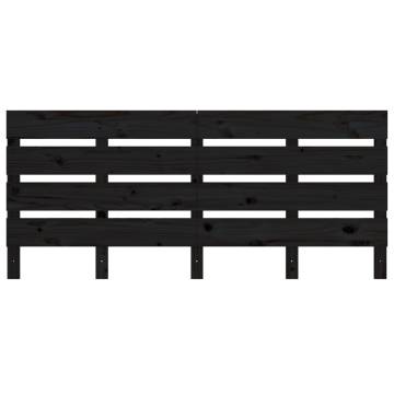 Stylish Black Solid Pine Headboard 180x3x80 cm | Hipo Market