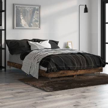 Smoked Oak Bed Frame 120x190 cm - Stylish & Durable Design