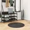 Rug ISTAN High Pile Shiny Look Anthracite Ø 80 cm Colour anthracite Size Ø 80 cm 