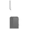 2 Piece High Gloss Grey Bathroom Furniture Set | Hipomarket