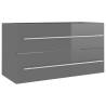 2 Piece High Gloss Grey Bathroom Furniture Set | Hipomarket