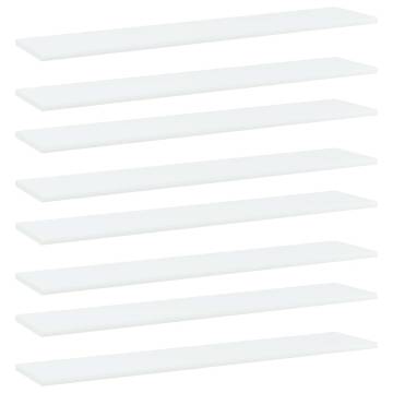 Bookshelf Boards (8 pcs) - White Engineered Wood | HipoMarket