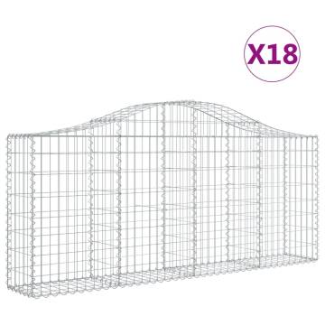 Arched Gabion Baskets - 18 pcs Galvanised Iron Garden Walls