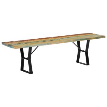 Bench 160 cm Solid Reclaimed Wood - Industrial Style