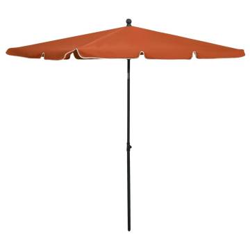 Garden Parasol with Pole 210x140 cm - Terracotta Shade Solution