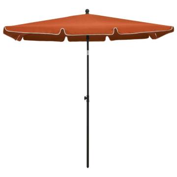 Garden Parasol with Pole 210x140 cm - Terracotta Shade Solution