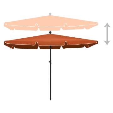 Garden Parasol with Pole 210x140 cm - Terracotta Shade Solution