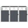 Triple Garbage Bin Shed - Grey Steel Storage Solution