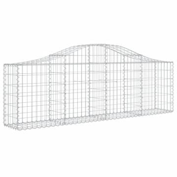 Arched Gabion Baskets 18 pcs - Galvanised Iron Garden Barriers