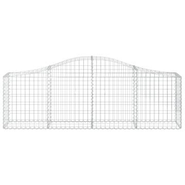 Arched Gabion Baskets 18 pcs - Galvanised Iron Garden Barriers