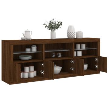 LED Sideboard - Modern Brown Oak 181.5x37x67 cm | Hipomarket