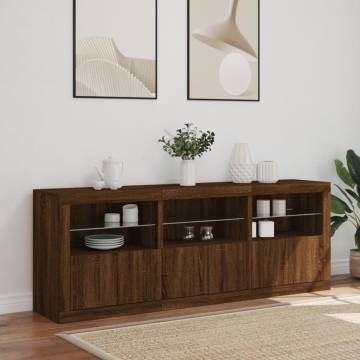 LED Sideboard - Modern Brown Oak 181.5x37x67 cm | Hipomarket