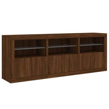 LED Sideboard - Modern Brown Oak 181.5x37x67 cm | Hipomarket