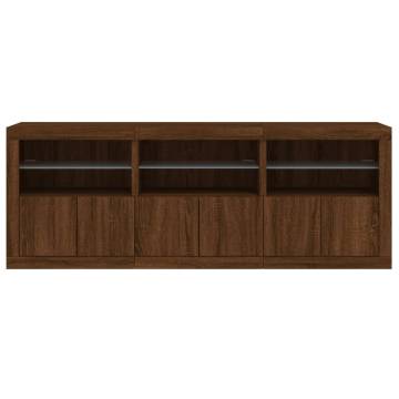 LED Sideboard - Modern Brown Oak 181.5x37x67 cm | Hipomarket