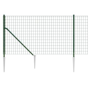 Wire Mesh Fence with Spike Anchors Green 1.1x10 m - Buy Now