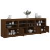 Modern Sideboard with LED Lights - Brown Oak 202x37x67 cm