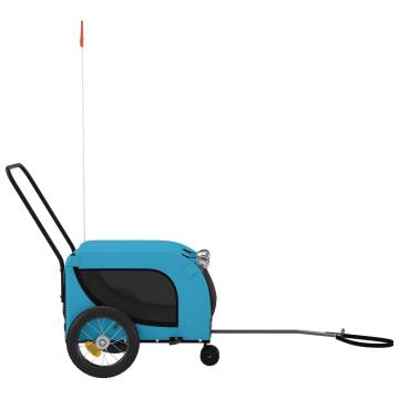 Pet Bike Trailer - Blue & Black Oxford Fabric & Iron